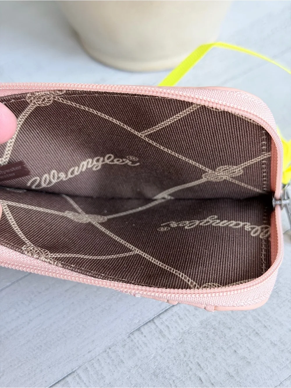 Wrangler Pink Aztec Card Holder Wallet Keychain Coin Purse Pink NWT